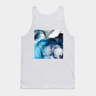 White Sand Blue Sea - alcohol ink painting Tank Top